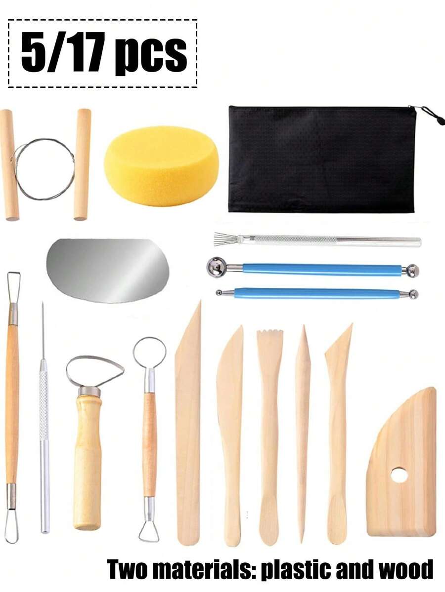 Clay Tools Kit, Pottery Tools, Tools Kit,Pottery Polymer Clay Tools, Ceramic Tools,Clay Sculpting Tools With Dotting Tools, Modeling Clay For Modeling, Smoothing, Cleaning, Carving, Shaping, And Sculpting - Multicolor - View 1