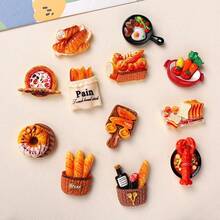 5/8/12pcs Cartoon Realistic Bread Resin Fridge Magnets, Magnetic Decorative Stickers For Refrigerator, Whiteboard, Dishwasher, Kitchen, Office DIY Decoration, Home Decor, Food Lover Holiday Gift - Multicolor - View 5
