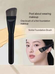 1pc Powder Brush, Blusher Brush, Liquid/Cream Blush Brush, Professional Makeup Brushes, Soft Polyester Fiber, Non-Allergenic, Seamless Coverage, Suitable For All Skin Types - Multicolor - View 6