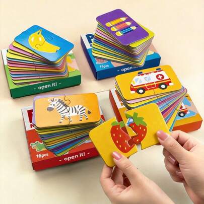 16 Pcs Jigsaw Diy Puzzle,Jigsaw Toy Montessori Games Puzzles For Kids Early Education,Early Learning Fun,Easy To Play Activity Toys,Puzzle Games,Jigsaw Puzzle Gift,Teaching Aids,Baby Early Educational Toys,Classroom Supplies,Classroom Toys,Student,Stationery,School Supplies,Back To School Gift,Kids Birthday Gift