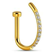 1PC ASTM F136 Titanium CZ Fake Nose Rings Hoops D Shaped Screw Nose Studs Ring Clip On Nose 18G Piercing Body Jewelry For Women Men Fashion - D Ring - View 12