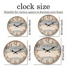 1pc 10-16 Inch Rustic Farmhouse Faux Wood Grain Large Wall Clock - Battery Powered, Quiet & Silent, Suitable For Living Room, Bedroom, Kitchen, Country Cottage, Home Decor, Gift For Friends (No Battery Included) Room Decor Clock Wall Bedroom Decor Dormitory Decor Back To School - Multicolor - View 3