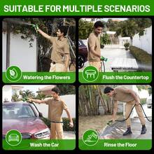LOVFEN 25/50/75/100FT Braided Garden Hose Set With 10-Function Adjustable Spray Nozzle, Lightweight Flexible Water Hose For Outdoor Garden Irrigation, Patio & Car Cleaning. - Màu xanh lá - Xem 8