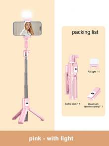 STICKMAG 27.2英寸/69厘米无线蓝牙自拍杆三脚架，带LED三档自拍灯，360°旋转不锈钢防抖，兼容 16/15/14/13/12/11e/Max/Pro/Xs/Xr/X/Plus、Galaxy S25/S24/S23/S22 Ultra及其他安卓智能手机，适合旅行和自拍 - 多色69cm - 查看 16