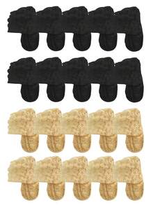 1/5/10 Pairs Socks Women's Lace Transparent Lolita Invisible Summer Autumn Thin Non-Slip Short Ankle Black Low Cut Boat Sock - Multicolor - View 18