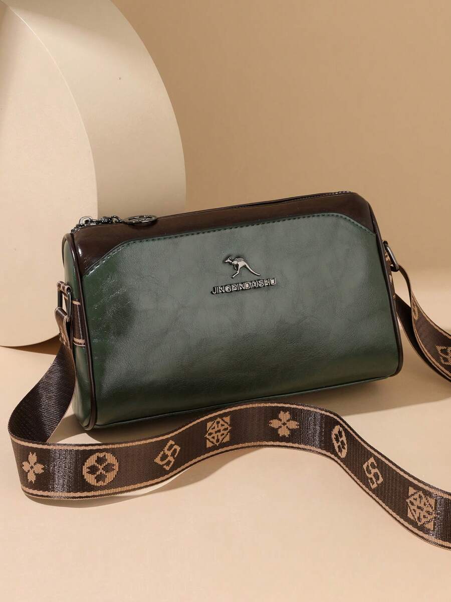 Women's Solid Color PU 3-Layer Main Compartment Large Capacity Minimalist Lightweight Classic Multifunctional Handbag - Green - View 1