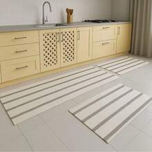 3-Piece Set Of 100% Cotton Kitchen Rugs – Mandacaru With Runner - Grey - View 8