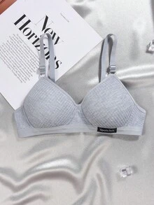 Set de 3 sujetadores triangulares de unicolor para niñas, diseño cómodo sin aros, adecuado para niñas de 13 a 16 años - Multicolor - Ver 5