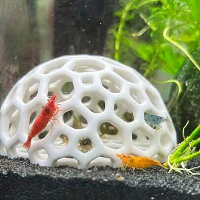 Honeycomb Shaped Aquarium Shrimp House Cave Shelter, Decoration For Freshwater Fish Tank, Provides Hiding Place For Dwarf Shrimp, Fry And Small Fish