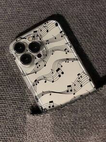 Music Painting Transparent Minimalist Fashion Creative Shockproof Phone Case Compatible With IPhone 17/17 Pro/17 Pro Max, 16/11/16 Pro/16 Plus/16 Pro Max/16e, 15 Pro Max, 13/14/12/XS/XR/7G/8P, Galaxy S25/S25 Plus/S25 Ultra, A16/A36/A26/A56/A50/A12/A32 - Multicolor - View 4