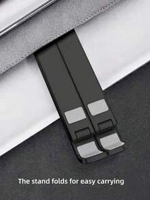 1 cái giá đỡ laptop, máy tính bảng, điện thoại thông minh màu đen có thể gập lại và di động, kèm giá đỡ điện thoại có thể kéo dài và chân đế tản nhiệt điều chỉnh được, giá đỡ máy tính xách tay để bàn, giá đỡ dọc, giá đỡ tản nhiệt gấp gọn điều chỉnh được, giá đỡ điện thoại và máy tính bảng nhỏ gọn. - màu đen - Xem 5