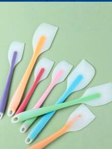 Juego de 3 piezas/2 piezas/1 pieza de espátulas de silicona, multifuncionales, transparentes, aptas para raspar mantequilla, batir crema, hornear pasteles, extender mermelada, raspador de crema resistente al calor, herramientas de mezcla para hornear, utensilios de cocina, esencial para apartamentos - Multicolor - Ver 3