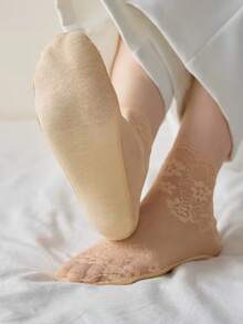 1/5/10 Pairs Women's Summer Thin Lace Floral Sexy Sheer Mesh Socks - Multicolor - View 6