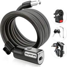 Candado para patinete eléctrico, 120 cm/12 mm, alta , candado con cable con 2 llaves para scooter electrónico/scooter/b - como en la foto - Ver 2