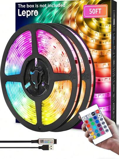 100ft Led Strip Lights For Bedroom,Smart RGB LED Strip Lights App/Remote Control, RGB Color Changing Lights With Dimmer, 1m/3m/5m/10m/20m/50m Lengths For Home, Party, Bedroom, RGB Strip For Smart Device Control,Room,Home,Kitchen, Living Room,Holiday Party Atmosphere Decor