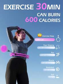 JLoibao 47英寸/120厘米成人减肥运动，适合女性和初学者，包括24个可拆卸链接和DIY空球（紫色） - 紫色 - 查看 6