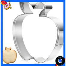 Apple Cookie Cutter, 3.3 Inch Stainless Steel Cookie Mold For Baking, Fondant, Biscuit & Clay, Graduation Fall Thanksgiving Back To School Party Supplies - Default - View 1