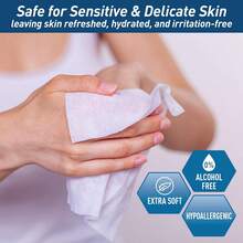 Premium Wet Wipes – 68 Extra Large 8"X10" Body Wipes With Aloe & Lanolin – Alcohol-Free Hypoallergenic Mild Scented Wet Wipes For Adults & Seniors (Pack Of 68 Wipes) - 1隻粉紅色貓 - 查看 3