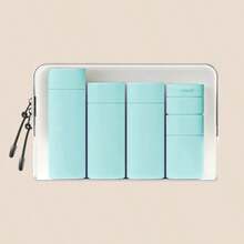 6pcs Nordic Style Colorful Cosmetic Travel Bottles Set (100ml, 80ml, 80ml, 50ml, 15ml), Shampoo, Lotion, Shower Gel, Soft Tube Refillable Containers, Carry-On Approved - Multicolor - View 9