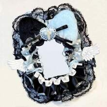 1pc Handmade Collectible Card Sleeve, 3-Inch Idol Card Storage Protector, Compatible With And Anime Photo Cards, Lace Plush Ear Ornament Bow Card Holder, Sweet Lolita Card Frame, Anti-Scratch Peripheral Protective Shell, DIY Storage And Display For Collectible Photos - A - View 17