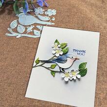 创意花鸟模具，DIY剪贴簿相册和压花模板，贺卡制作工具，卡片纸切割工艺品，礼品卡制作模板模切。 - 銀色 - 查看 6