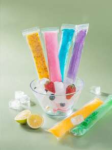 choxila 10/20/50/100pcs Ice Pop Molds, Crushed Ice, Yogurt Bars, DIY Popsicles, Ice Pop Bags With Self Sealing - Ice Film - View 5