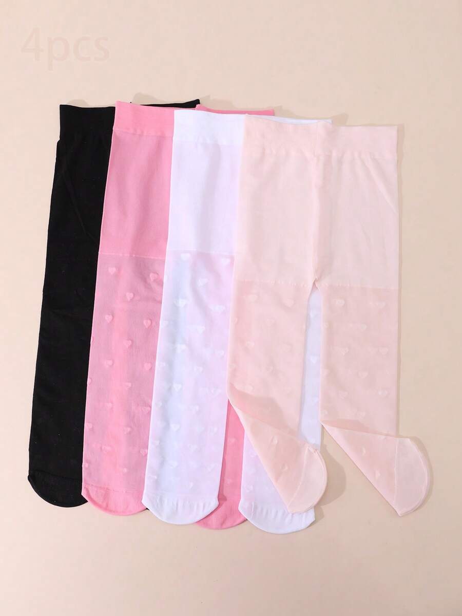 4 pares de mallas/pantis finas y lindas para niñas bebé, apropiadas para primavera y verano, ballet y danza