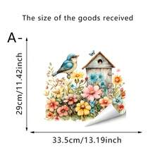 1 pieza Pegatina para asiento de inodoro con estampado floral y de mariposas de estilo campestre, pegatina autoadhesiva de PVC extraíble, adecuada para decorar el borde de la tapa del inodoro del baño, la cubierta de la bañera, el tanque, crear un ambiente festivo, decoración de primavera - 1PC - Ver 13