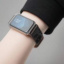 印花设计表带，兼容三星 Galaxy Fit 3 手表，硅胶材质，可雕刻图案，兼容三星 Galaxy Fit3，花卉腕带 - fit3 - 查看 10