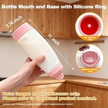 Pancake Batter Dispenser Bottle Kit - 4.5 - Cup Pancakes Mixer With Shaker Ball Stainless Steel Whisk And Brush, Squeeze Pink Kitchen Accessories Gifts - 紅白色 - 查看 2