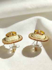 1 Pair Retro Fashionable Minimalist Luxury Office Lady Style Earrings - Letter Earrings - View 5