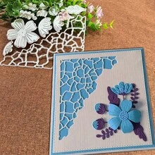 Creative Flower And Grid Background Dies, DIY Scrapbooking Album And Embossing Stencil, Greeting Card Making Tool, Card Paper Cutting Crafts ,Gift Card Making Template Die Cuts. - Silver - View 4