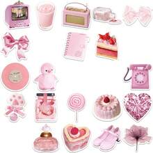 50 Stücke süße rosa Mädchen Aufkleber, geeignet zum Dekorieren von Tagebüchern, Laptops, Tassen, Handys, Skateboards und anwendbar für Scrapbooking, Tagebücher, Dekorationen - Wassermelonenrosa - Übersicht 2