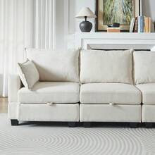 Sofas & Couches - Beige + Chenille + Foam+Spring + 6 Seat - View 9