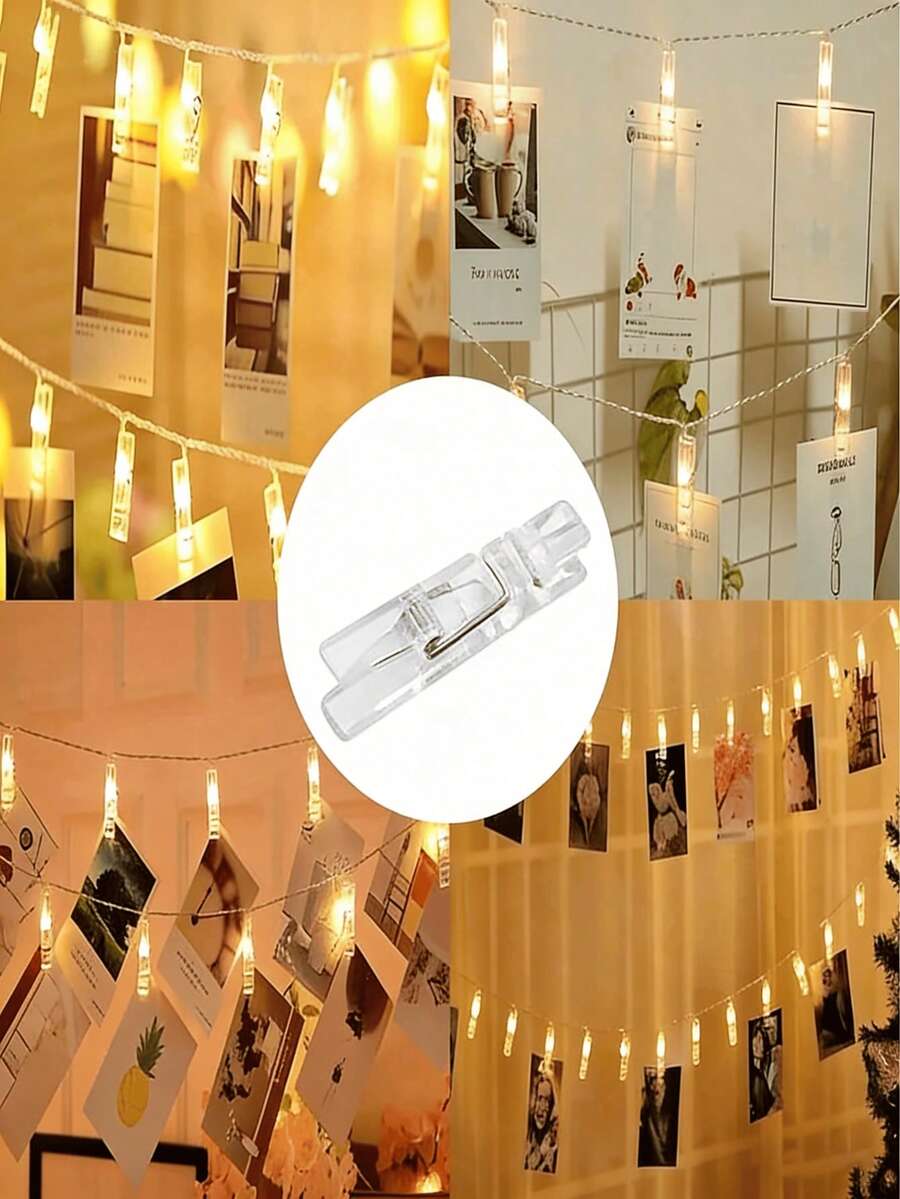 50/100 chiếc kẹp ảnh mini bằng acrylic trong suốt, móc trang trí nhà cửa, phông nền tiệc, đồ trang trí ngày lễ Tình nhân. - A - Xem 1
