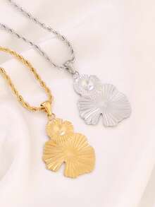 1件装不锈钢花朵吊坠项链 时尚18K镀金饰品项链 女士防水首饰 - 項鍊 - 查看 6