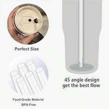 Replacement Straws For  IceFlow Flip Straw Tumbler 30 Oz 64 Oz -  Plastic Straws In Clear With 6 Straws And Cleaning Brush - Compatible Accessories - -清除- - 查看 3