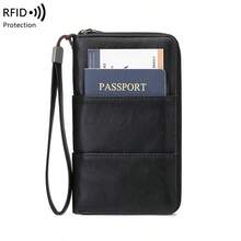 Waterproof Passport Wallet Combo Multi-Slot Card Cash Boarding Pass Organizer - Black - View 11