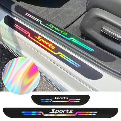 New Laser Pattern Car Door Sill Protector, Exclusive Sports Texture Design Integrating Racetrack Elements And Geometric Lines, Laser Effect Presents Gradient Flowing Light Under Sunlight, Turning Ordinary Car Doors Into High-Performance Car Vibe. Acrylic Material Hardness Reaches 3H, Resistant To Scratches From Sharp Objects Like Keys, Trunk Guard With Built-In Cushion Layer, Effectively Absorbing Impact, Durability Far Exceeds Ordinary PVC Stickers.