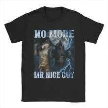 No More Mr Nice Guy T-Shirts Men  Hipster 100% Cotton Tee Shirt O Neck Short Sleeve T Shirts Plus Size Tops - 黑色 - 查看 2