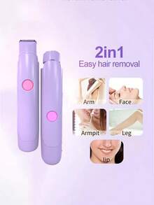 HYUNDAI Dual Head Waterproof Bikini Trimmer, 2-In-1 Intimate Shaver For Sensitive Women' Skin, Reusable Bikini & Body Trimer With Ergonomic Grip - Purple - View 3