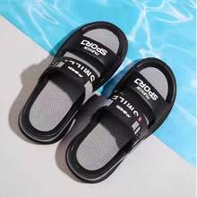 Chanclas de verano con suela gruesa, moda estudiantil, de dos tonos, con amortiguación para exteriores, suela blanda y absorbente de impactos, para pareja, de uso casual (se sugiere pedir una talla talla grande grande) - negro y gris - Ver 4