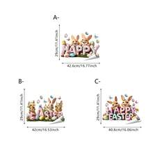 1/3pcs Cute Easter Bunny Window Stickers, Reusable PVC Static Cling, Suitable For Shop Windows, Living Room, Bedroom, Kitchen And Other Home Decor, Also Can Be Used As Holiday Gifts - Easter Window Stickers - View 4