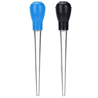 Long Turkey Basters For Cooking With Measurements Only For Room Temperature Liquids Blue And Black Color