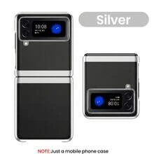 适用于三星 Galaxy ZFold3、ZFold4、ZFold5、ZFold6、ZFOLD7、ZFlip3、ZFlip4、ZFlip5、ZFlip6、ZFlip7FE、ZFlip7 手机壳,电镀边框透明硬质 PC 保护套,时尚百搭 - 彩色 - 查看 24