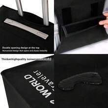 1pc Luggage Cover, Non-Woven Fabric, Dustproof & Scratch-Resistant, Fits 20-30 Inch Trolley Case, Gold Letter Pattern, Travel Essential, Back To School Must-Have - Blue - View 4