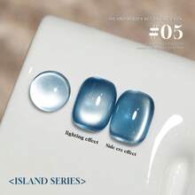 MIANEL 10ml 蓝色岛屿玻璃珠猫眼凝胶指甲油，2026 冬季新款美白蓝色指甲油，蓝色、白色、绿色美甲，情人节美甲礼物（女士） - 彩色 - 查看 15