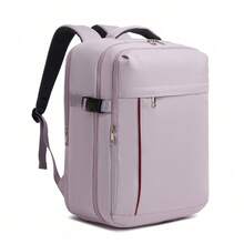 Mochila de cabina Ryanair, equipaje bajo asiento, apertura 180°, impermeable, con compartimento para portátil, varios bolsillos, correa para maleta, ideal para trabajo, escuela, fitness y vi - Morado – Grande (40 x 20 x 30 cm) - Ver 9