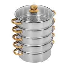 YISSALE Olla a vapor - Oro, Plata - Ver 6