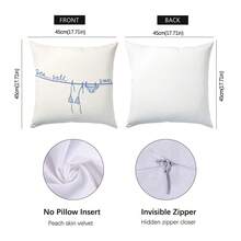 1pc Summer Minimalist Bikini Illustration Cushion Cover, Single-Sided Printed Peach Velvet Polyester, 45*45CM/18*18inch Pillow Case Suitable For Room Decor, Modern Minimalist Sofa Living Room Decor Gift - Multicolor - View 11